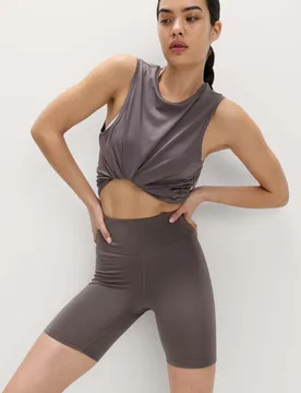 Essential High Waisted Fitted Shorts Mid Grey female - Goodmove - FashionsVida