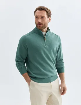 Jersey de hombre de c-semicisne cremallera liso tallas grandes - Emidio Tucci - FashionsVida