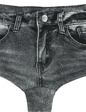 Rock Bikini-Unterteil - Jeans Optik Bikini Bottom - M bis XXL - für Damen - Größe XL - dunkelgrau - Frauen - female - Rock Rebel by EMP - FashionsVida