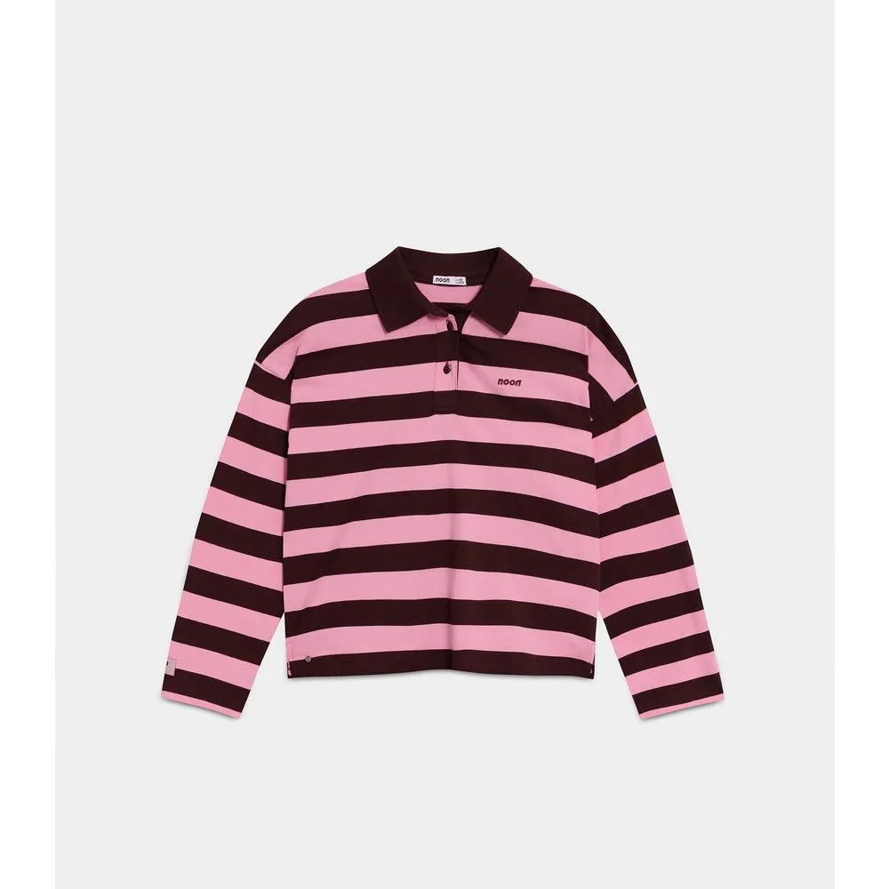 Camiseta rayas de mujer cuello polo - Noon - FashionsVida