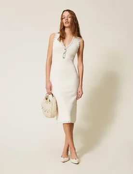 Robe longue en maille avec crochet - TWINSET - FashionsVida