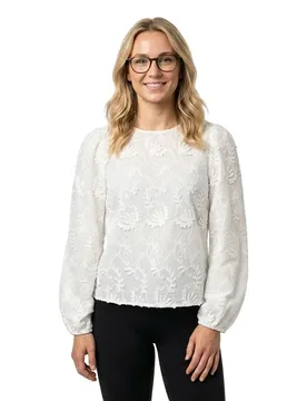 Blusa A Maniche Lunghe Mya Re Cloud Dancer 36 - Object - FashionsVida