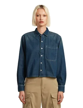 Camicia A Maniche Lunghe Boxy Relaxed 1 Pocket Antique Faded Cyclone L - G-Star - FashionsVida