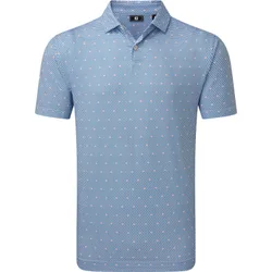 Polo Order Geometric Lisle, hellblau/weiss xxl