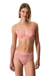 Womens Leopard Lace Underwire Bralette - Dusty Pink - Size 38b
