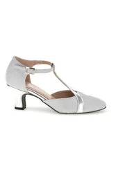 Scarpe da ballo argento con tacco 7554 37