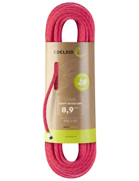 Corde d'escalade fine - Swift 48 Eco Dry 8,9Mm Pink - Taille 70 m - Rose - Edelrid - FashionsVida