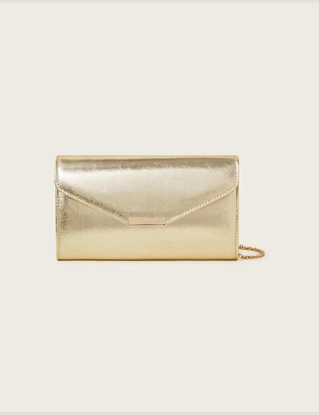 Metallic Chain Strap Clutch Bag Gold female - Monsoon - FashionsVida