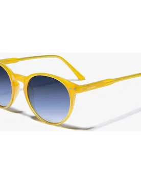 Gafas de sol unisex redondas en color con lente degradada en azul - D.Franklin - FashionsVida