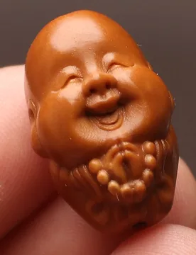 Olive pit carving keychain with a small Laughing Buddha, very happy, bracelet accessory, single piece, symbolizing unity and dev - Aliexpress - FashionsVida
