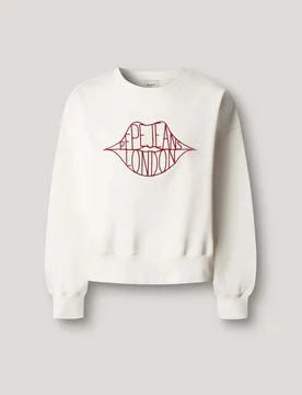 Sudadera de mujer cuello redondo con logo - Pepe Jeans - FashionsVida