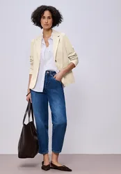 Blazer im langen Schnitt mit Struktur female Beige