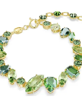 Braccialetto Gema, Taglio misto, Verde, Finitura oro 18K OS - Swarovski - FashionsVida
