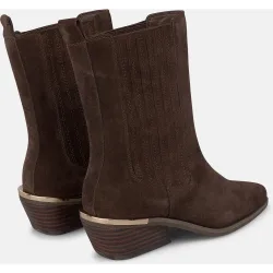 Botines Chelsea de mujer en ante con acabado en punta
