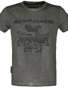 T-Shirt - Broken Logo II - S bis 3XL - für Männer - Größe M - oliv - Lizenziertes Merchandise! - Männer - male - Rammstein - FashionsVida