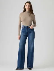 Wide Leg Jeans Mid Blue female