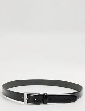 Mens Accessories Leather Belt With Metal Buckle In Black - Size 95 Cm - BOSS - FashionsVida