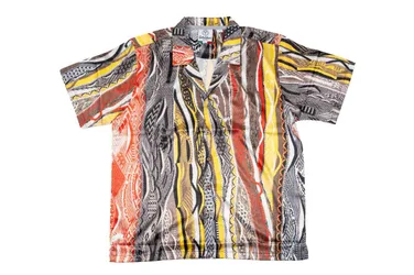 Alloverprint Hemd - T-Shirt-kurzarm - rot - Herren - Size: S