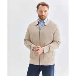 Chaqueta cremallera punto ingles hombre