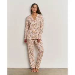 Pijama completo de mujer con manga larga y estampado
