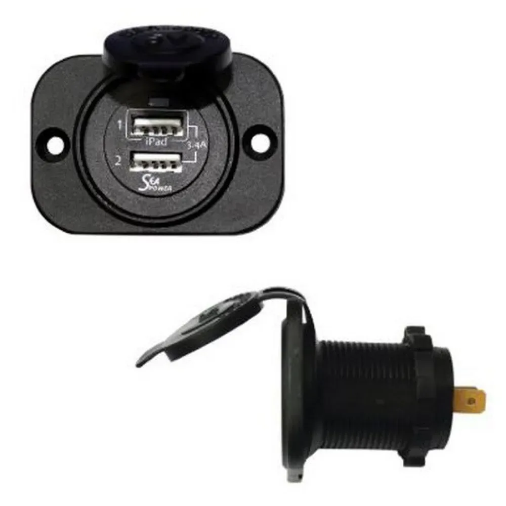 Double Connection Usb Plug Black One Size unisex - Lalizas - FashionsVida