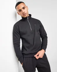Waffle 1/2 Zip Sweatshirt - Herren, Schwarz - male - Size: XS