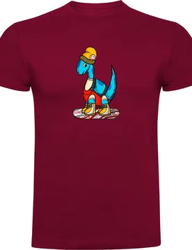 T-shirt à Manches Courtes Dino Snow Dark Red XL - Kruskis - FashionsVida