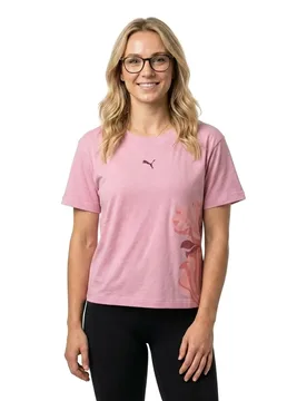 T-shirt à Manches Courtes Floral Ribbon Fashion Graphic Poised Pink XS - Puma - FashionsVida