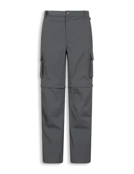Mens Cargo Zip-Off Pants - Grey - Grey - Size: W42 - EMS - FashionsVida