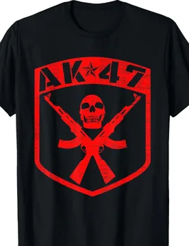 Kalashnikov Skull Gun AK-47 Assault Rifle T-Shirt 100% Cotton O-Neck Short Sleeve Summer Casual Mens T-shirt Streetwear - Aliexpress - FashionsVida