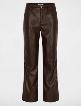 Pantalones rectos de mujer efecto piel - Morgan - FashionsVida
