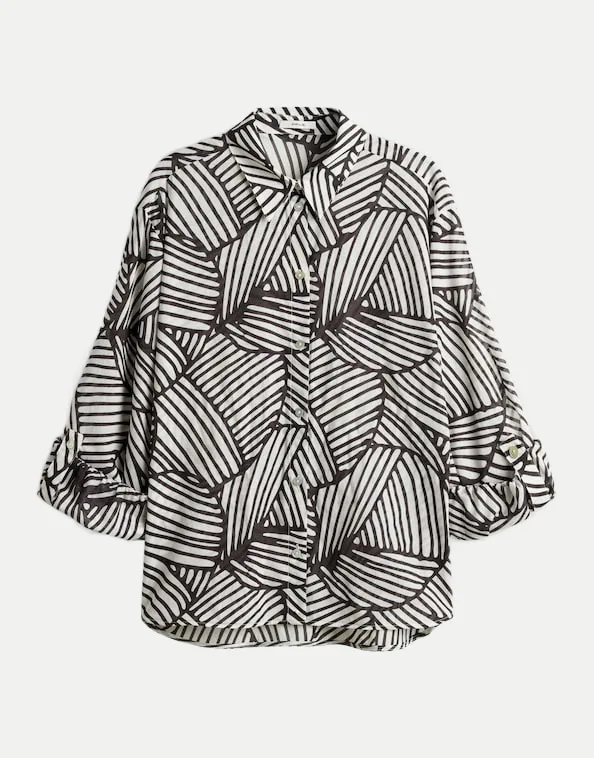 Hemdbluse Felora botanical Schwarz 38 - Opus - FashionsVida