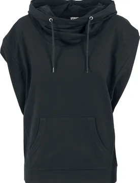 T-Shirt - Ladies Sleeveless Terry High Neck Hoodie - XS bis XL - für Damen - Größe XS - schwarz - Frauen - female - Urban classics - FashionsVida