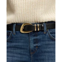 Big Buckle Leather Belt Black Größe 85 female