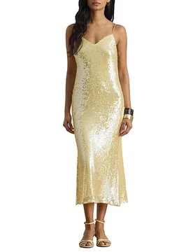 Vestido de noche amarillo 38 - Ralph Lauren - FashionsVida