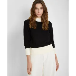 Jersey de mujer bicolor con cuello perkins
