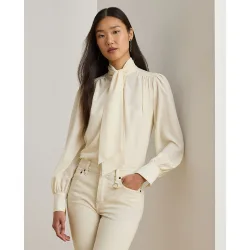 Blusa de mujer con lazo en el cuello