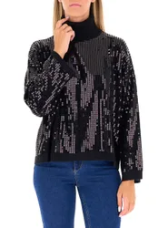 Dolcevita con paillettes NERO XL