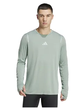 Maglietta A Maniche Lunghe Ultimate Running Reflective Silver Green XL - Adidas - FashionsVida