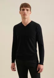 Regular Pullover Uni Schwarz S