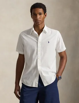 Camisa de manga corta tejido seersucker de hombre - Polo Ralph Lauren - FashionsVida