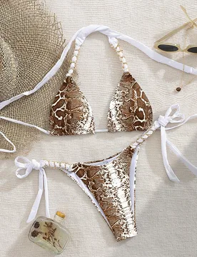 Nuevo estilo de conjunto de traje de baño bikini de dos piezas para mujer, estilo europeo & americano, para vacaciones de verano en la playa, color m - Shein - FashionsVida