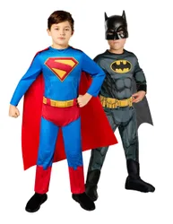 Batman und Superman Kinder-Partnerkostüm