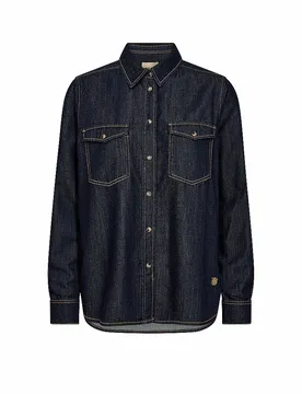 Jeansbluse MMNATALIE azul oscuro M - Mos mosh - FashionsVida