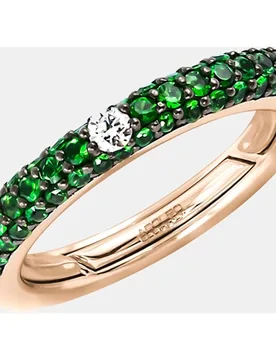 Anillo Pop de oro, diamantes y tsavorita - Adolfo Courrier - FashionsVida
