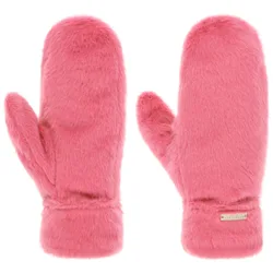 Faux Fur Mittens by - pink - Damen - Size: One Size
