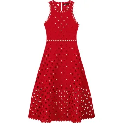 Vestido midi de ganchillo con espejos