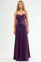 Womens Cut-Out Detailed Maxi Dress - Purple - Size 2xs