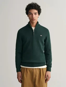 Maglione Con Mezza Zip Casual Tartan Green XL - Gant - FashionsVida