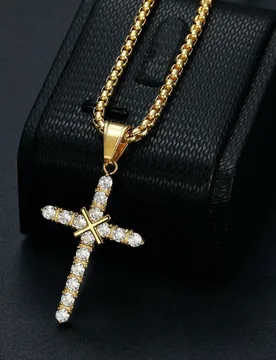 Religious Jesus Cross Iced Out Zirconia Pendant Men Gold Silver Color Stainless Steel Christian Faith Necklace for Women Jewelry - Aliexpress - FashionsVida